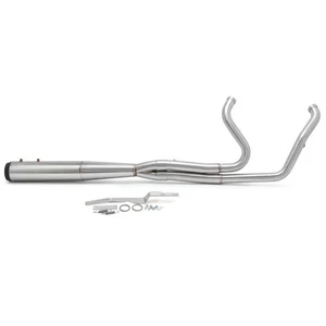 Stainless Brushed 2 into 1 Exhaust Pipes for Harley Touring M8 Road King 17-24 - Bild 1 von 11