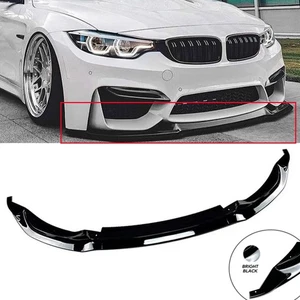 Kit divisor de labios delantero estilo CS negro brillante para BMW F80 M3 F82 F83 M4 2015-2019 - Imagen 1 de 12