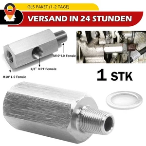 1 Stk Öldrucksensor T-M10 Sensor Adapter Turbo Zufuhrleitung Messgerät M10x1.0 - Bild 1 von 17