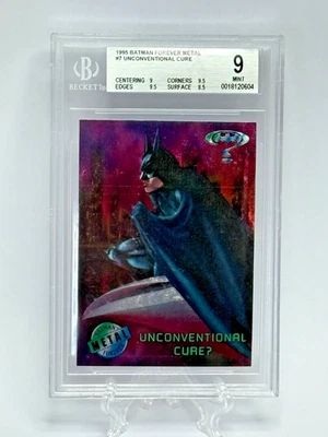 1995 Fleer Metal Batman Forever Unconventional Cure Card #7 BGS 9 MINT - Image 1 of 3