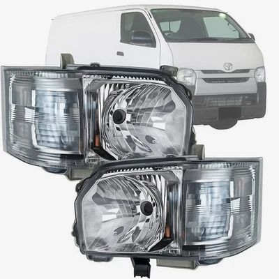 丰田 HiAce KDH200 KDH202 2013 - 2018 透明镜头前灯左 + 右双 — 第 1/4 张图片