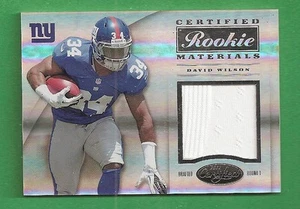 2012 Certified #15 Rookie Materials Jersey DAVID WILSON /299 New York Giants - Picture 1 of 1