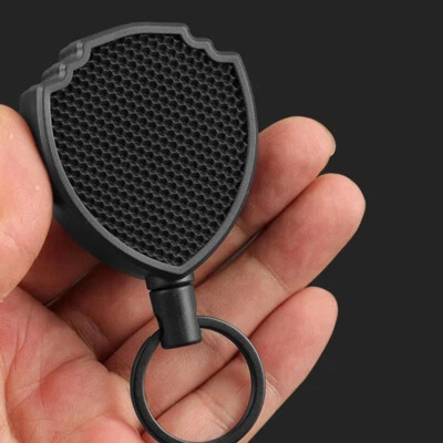 Retractable Key Tool Reel Holder Steel Belt Clip Chain Heavy Duty Split Rings - Image 1 of 4