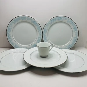 Mixed Lot Of 6, Noritake, Kenmark China 6325 Envoy, Platinum Trim, Dinner Plate - Picture 1 of 23