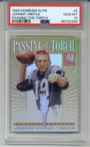 1999 DONRUSS ELITE PASSING THE TORCH #2 JOHNNY UNITAS /1500 PSA 10 LOW POP RARE - Picture 1 of 2
