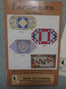 FOUR SEASONS Parchwork & Applique Table Runners PATTERNS by BLACK CAT CREATIONS - Picture 1 of 4