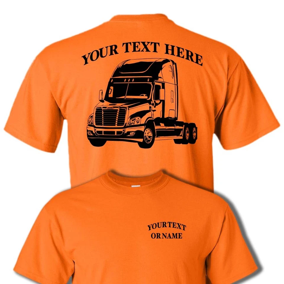 FREIGHTLINER CASCADIA SEMI TRUCK - BIG RIG -PERSONALIZED CUSTOM T-SHIRT #BR009 - Imagem 1 de 1