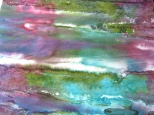 Stoff HANDGEFÄRBT Quilt Nähen 44x54 Siehe 6 Bilder Türkis Lila Grün Rötlich - Bild 1 von 7