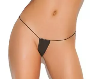 Cuero Micro Mini Cuerda G Ropa Interior Bragas Lencería Negra L9252 - Imagen 1 de 3