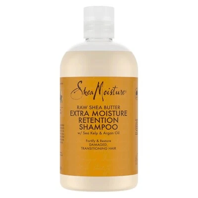 SHEA MOISTURE Retention Raw Sheabutter Feuchtigkeitsspeicher Shampoo, 384 ml