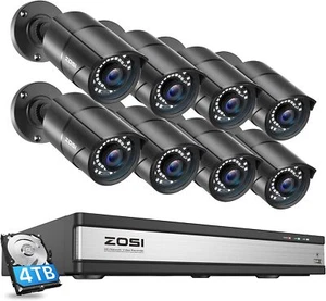ZOSI H.265+ 4K 16CH PoE Security Camera System 4TB HDD Motion Detect IP66 Audio - Picture 1 of 9