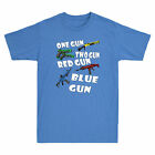 One Gun Two Gun Red Gun Blue Gun Funny Men's T-Shirt Gift Retro Short Sleeve Tee