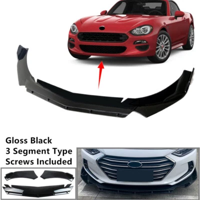 Add-on Universal Fit For Fiat 124 Spider Front Bumper Spoiler Splitter 2 Layer - Image 1 of 4