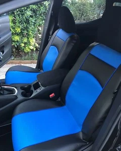 Blue Eco-Leather Tailored Seat Covers 1+1 LAND ROVER DEFENDER 1+1 1989-2004 - Picture 1 of 7