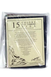 Craftways 15 Colors 14 Ct. Cambridge Aida Counted Cross Stitch Fabric Cotton - Picture 1 of 6