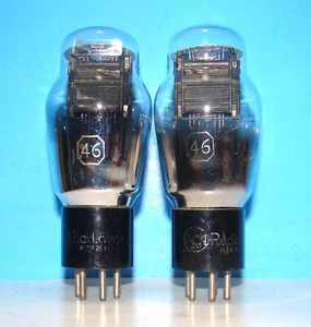 No 46 RCA radio audio amplifier vintage vacuum 2 tubes valve tested ST shape 246 - Picture 1 of 3