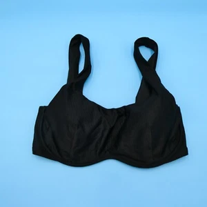 Victorias Secret Medium DD Black Ribbed Pullover Padded Bikini Top Swimwear New - Picture 1 of 8