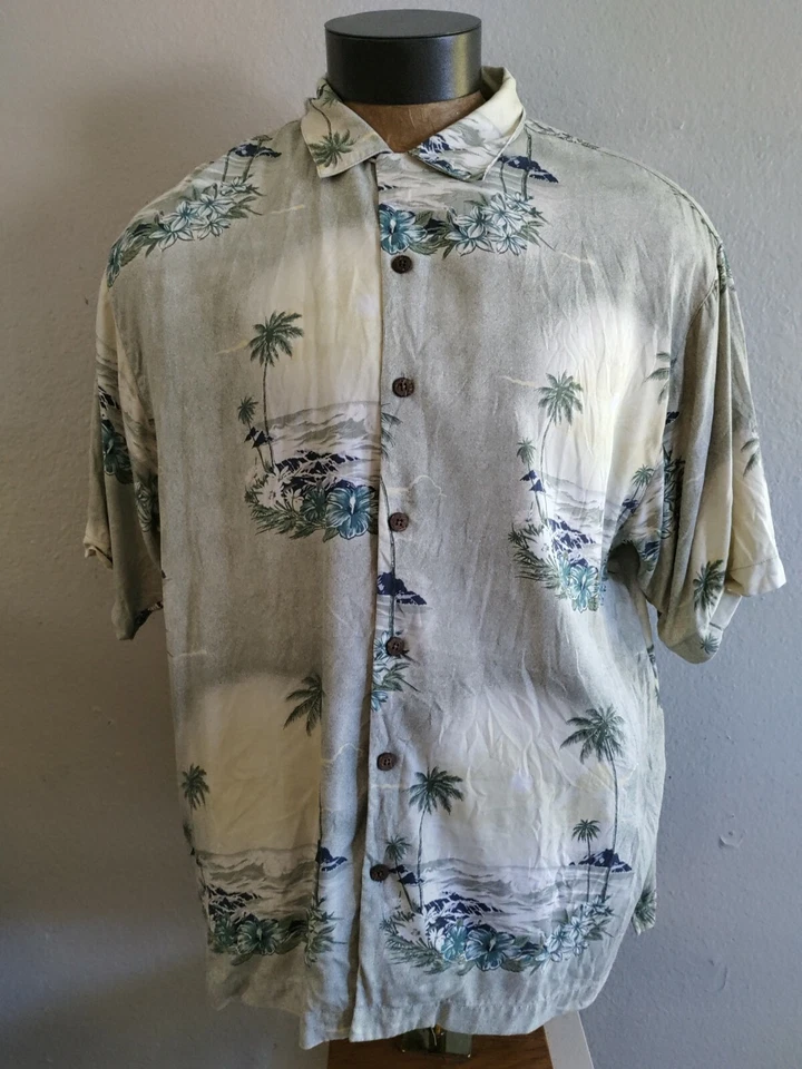 Camisa Para Hombre Tommy Bahama Marfil Multicolor Playa Floral Seda Manga Corta L COMO NUEVA Foto 1 de 4
