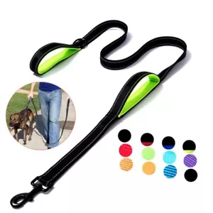 Nylon Training Dog Leash Heavy Duty double handle Lead Leash Pet 150cm - Picture 1 of 22