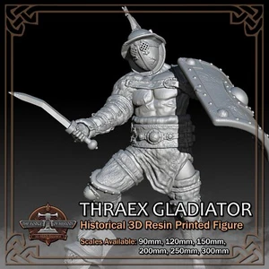 Gladiador tracio Thraex - modelo de figura impresa en resina 3D - escala 90 mm a 300 mm - Imagen 1 de 14