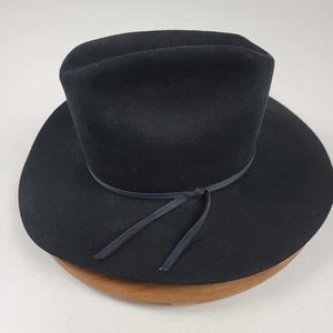 Resistol Clint Black Signature 6 3/4 Long Oval Wester Hat Cowboy Self Conforming - Picture 1 of 19