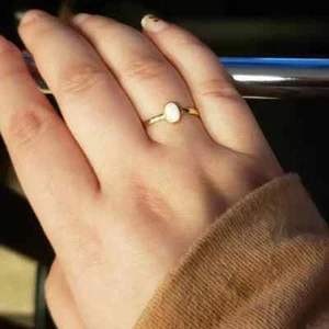 Opal Ring Gold Filled Ring zierlicher Ring Naturopal 925 Silber minimalistischer Ring - Bild 1 von 5