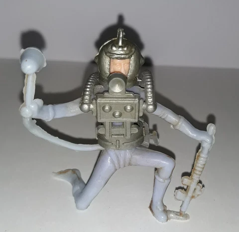 Louis Marx Blue and Silver Scuba Diver W/ Rifle RARE Vtg Action figure toy 1950s Cover