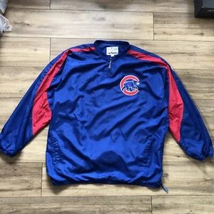 Genuine Majestic Chicago Cubs 1/4 Zip Pullover Windbreaker Jacket Men’s 4XL - Picture 1 of 21