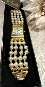 Orologio Joan Rivers Collezione Classics Finte Perle e Perline Oro Con Movimenti Quarzo - Foto 1 di 9