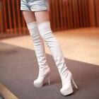 sexy fashion Womens Stiletto High Heel Pull On Over The Knee Thigh Thin Boots