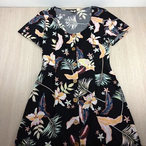 ROXY Summer Dress Women's Size 10 Hourglass Cap Sleeve Lightweight Floral - Picture 1 of 9