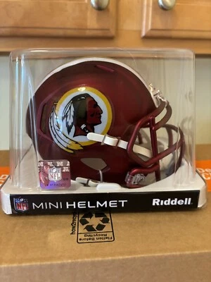 Mini casco de fútbol americano anodizado personalizado de los Washington Redskins con logotipo retro de caja Foto 1 de 4