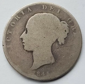 1845 Queen Victoria Silver Half Crown Coin L70 - Picture 1 of 4