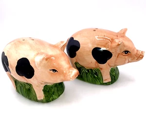 Schwein Salz und Pfefferstreuer Keramik rosa Ton Schweine Vintage - Bild 1 von 13