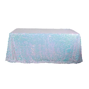 90x132" Large Payette Sequin Rectangular Tablecloth Wedding Party Dinner Linens - Picture 1 of 102