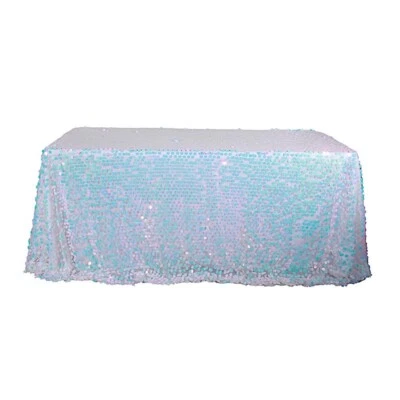 90x132" Large Payette Sequin Rectangular Tablecloth Wedding Party Dinner Linens - Image 1 of 3