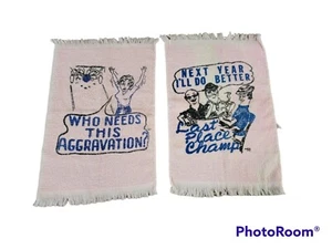 Vintage Rosa Damen Humorvolle Bowling Handtücher 2er Set - Bild 1 von 4