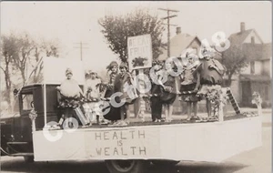 RPPC-Parade Float-Fruit-Health is Wealth-Costumed Children-Truck-Real Photo-RP - Picture 1 of 2