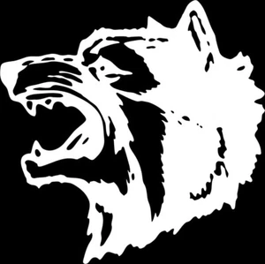 Wolf Mascot 1 Color Window Wall Vinyl Decal Sticker Printed Graphic - Picture 1 of 5