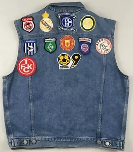 Schalke 04 Nordkurve 1990er Fußball Fan Jeans Kutte Jacke Weste Patch Aufnäher - Bild 1 von 19