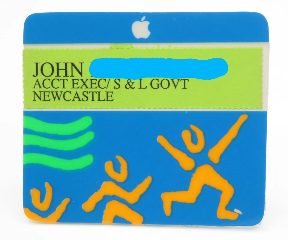 Vintage Apple Computer Employee Pin Back NAME Button, Conference Badge - Imagem 1 de 1