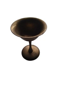Brass 4.7” Wine Chalice Goblet Cup Vintage Etched India - Picture 1 of 4
