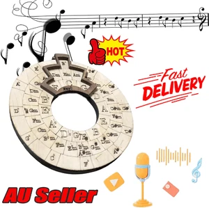 Chord Wheel Wooden Circle Educational For Notes Chords Melody Tool Musical RL - Picture 1 of 12