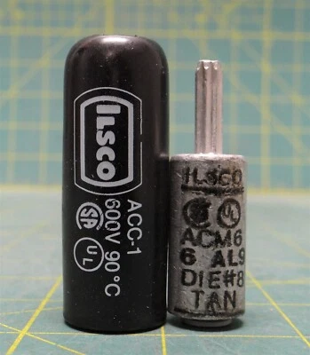Ilsco ACM-6 Terminal Plug Aluminum 6AWG AL/CU Rated Die Code #8, Die Color Tan - Image 1 of 4