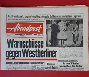 Correo vespertino del *26/27. Agosto 1961 * Construcción del muro 1961 / ADVERTENCIA VOPOS/A 54 - Imagen 1 de 2