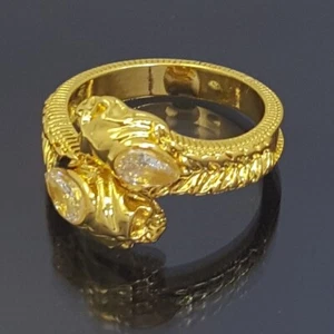 Impresionante anillo de diamantes italianos de 18 quilates relleno de oro 18 quilates talla 10 - Imagen 1 de 12