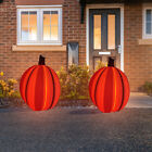 Halloween Pumpkin Lamp Battery Powered for Patio Lawn Garden Pool (Stripes)