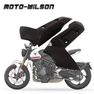 For Triumph Trident 660 2021+ Carbon Fiber Motorcycle Front Fender Guard Bracket - Picture 1 of 12