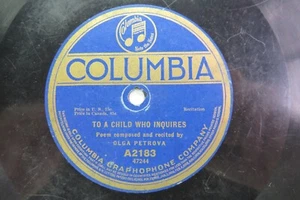 Olga Petrova - COLUMBIA A2183 - To A Child Who Inquires - Poem - Picture 1 of 4