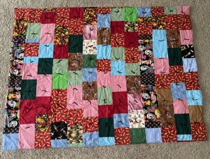 Handmade Tied Skull Day Of The Dead & Peppers Patchwork Throw Crib Quilt 61”x46” - Picture 1 of 8